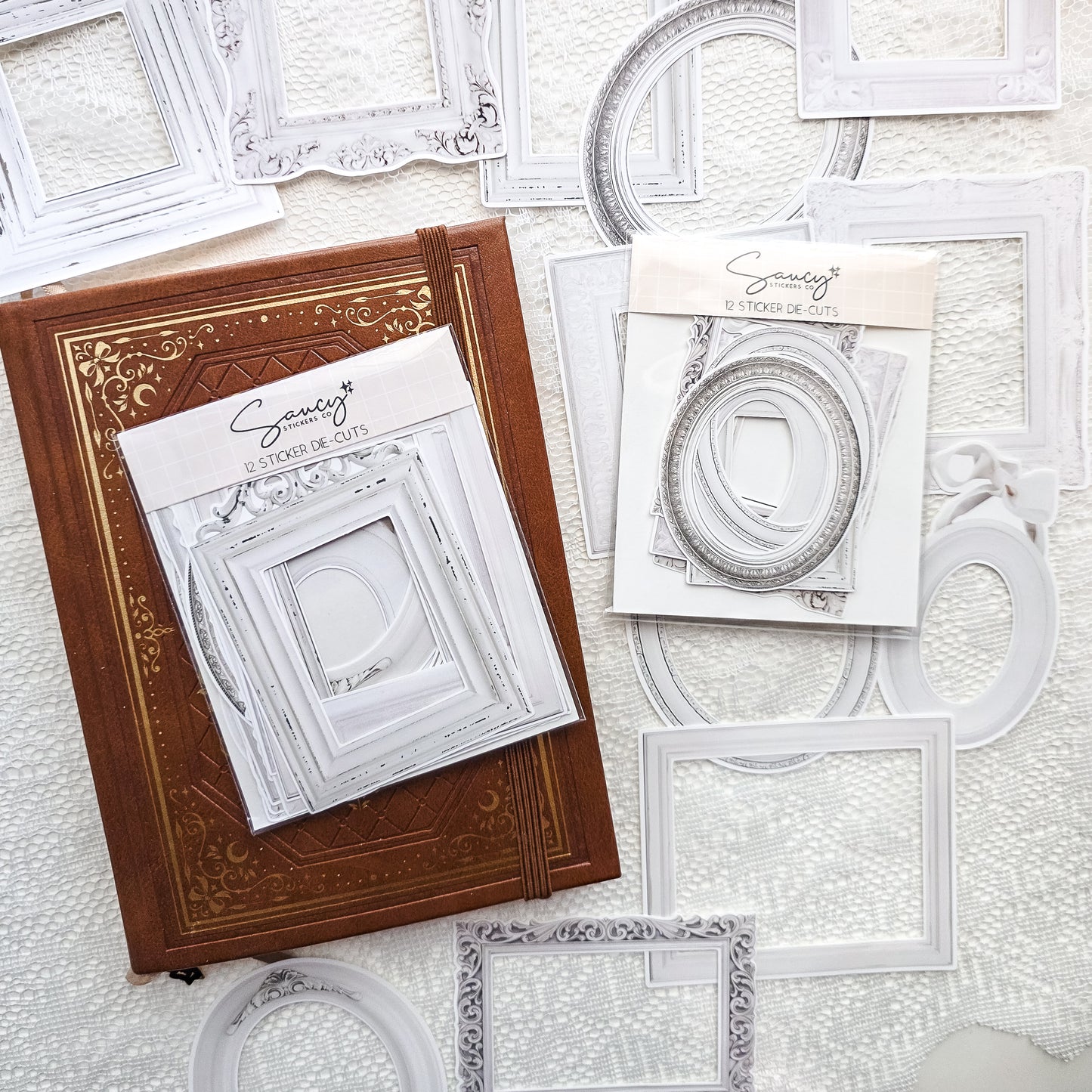 White Wood Frames • Sticker Die Cuts