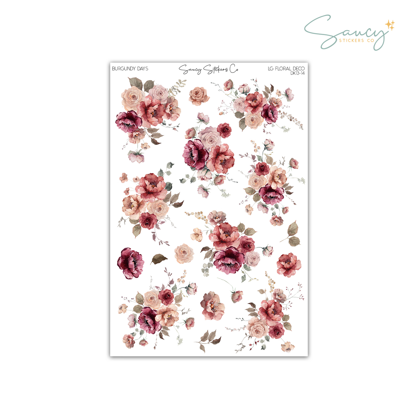 Burgundy Days • Large Floral Deco