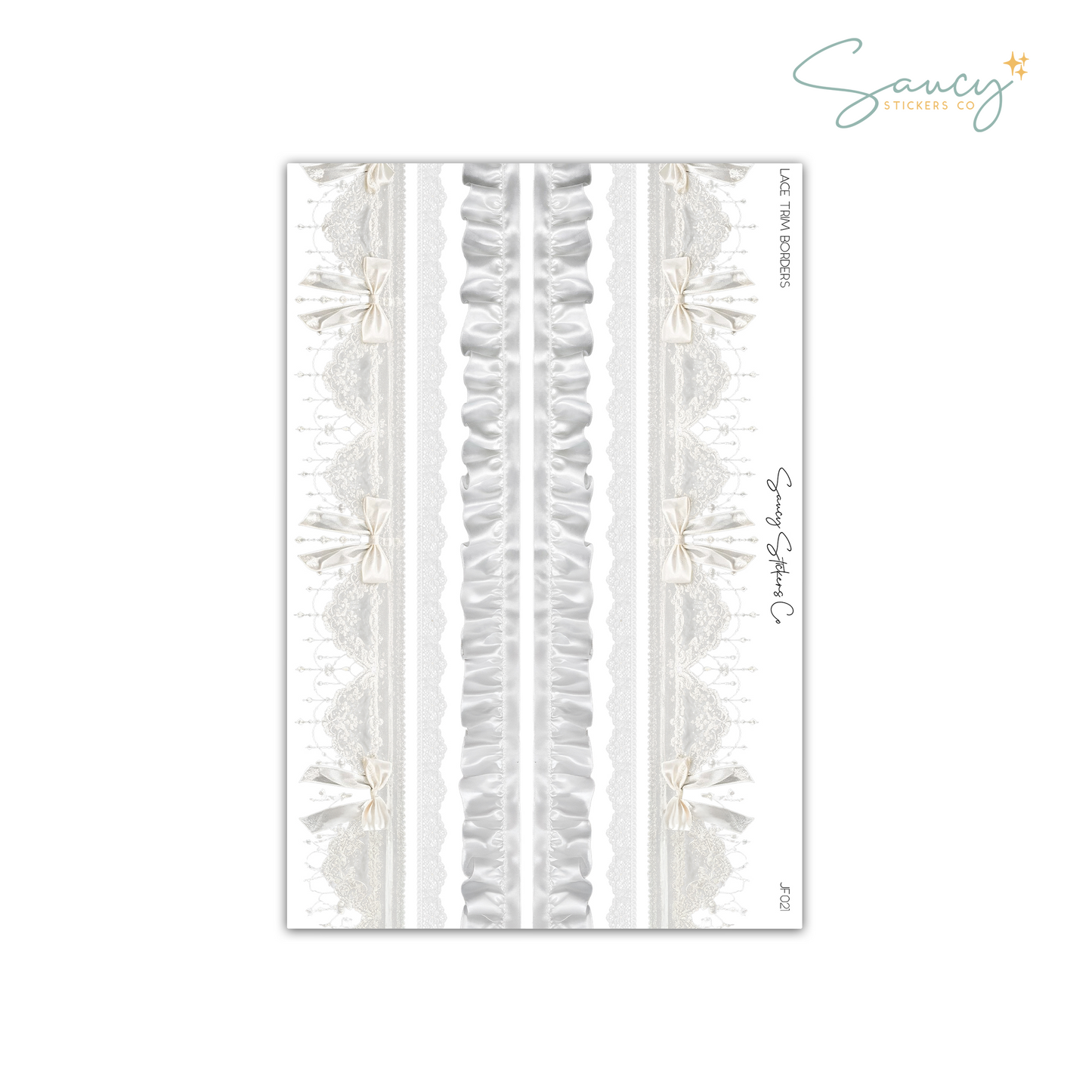 White Lace Trim Borders • Journaling Stickers