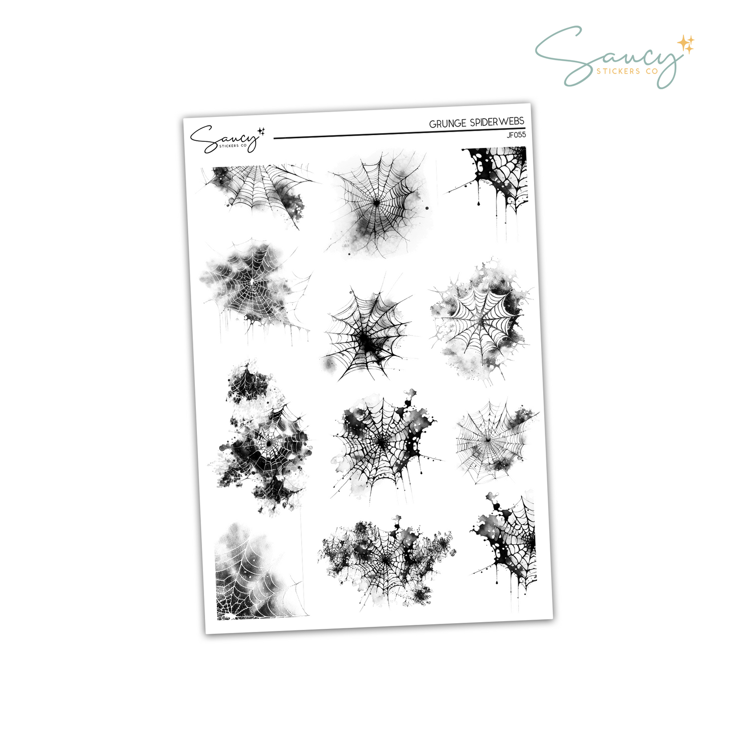Grunge Spiderwebs | Journaling Stickers
