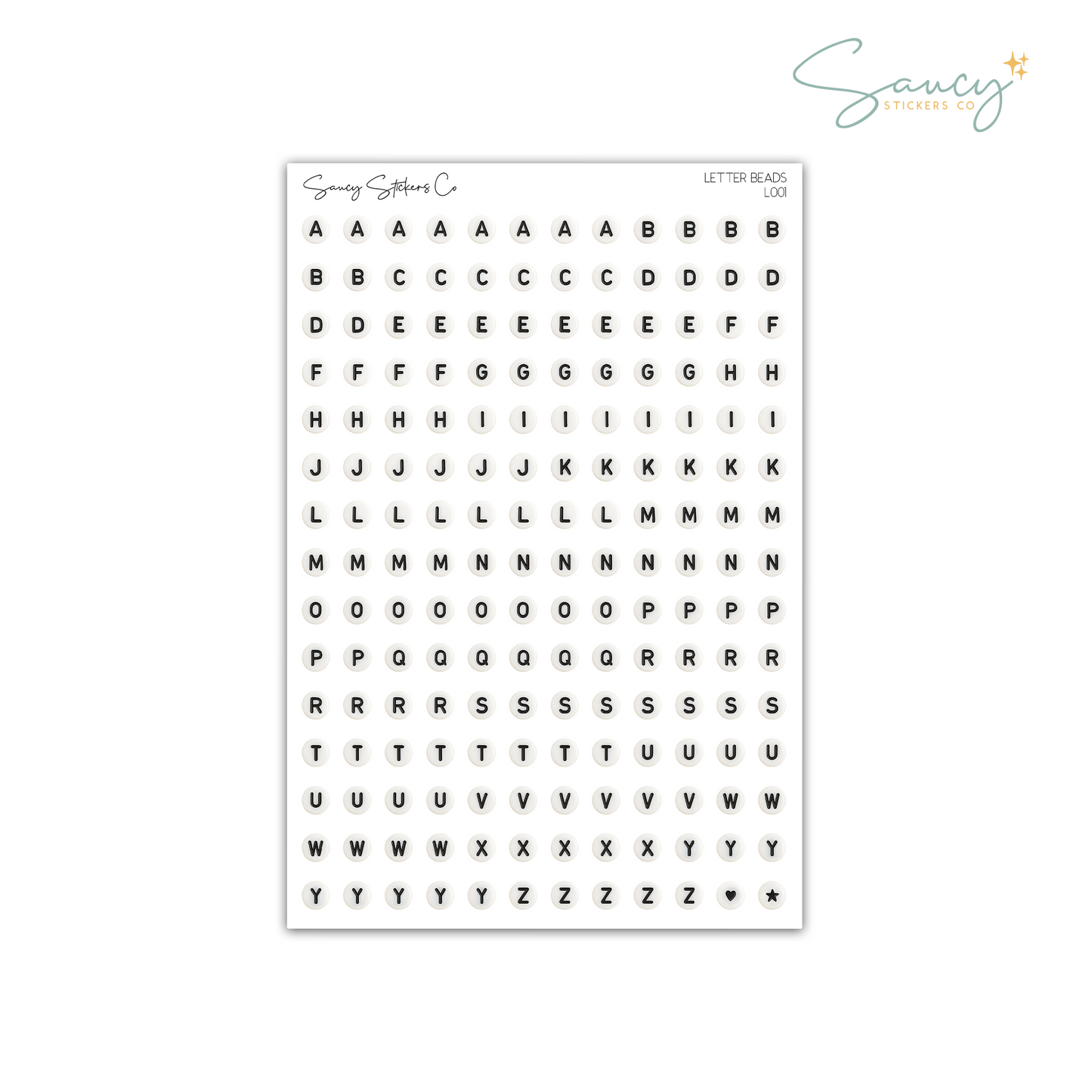 Letter Beads • Journaling Stickers