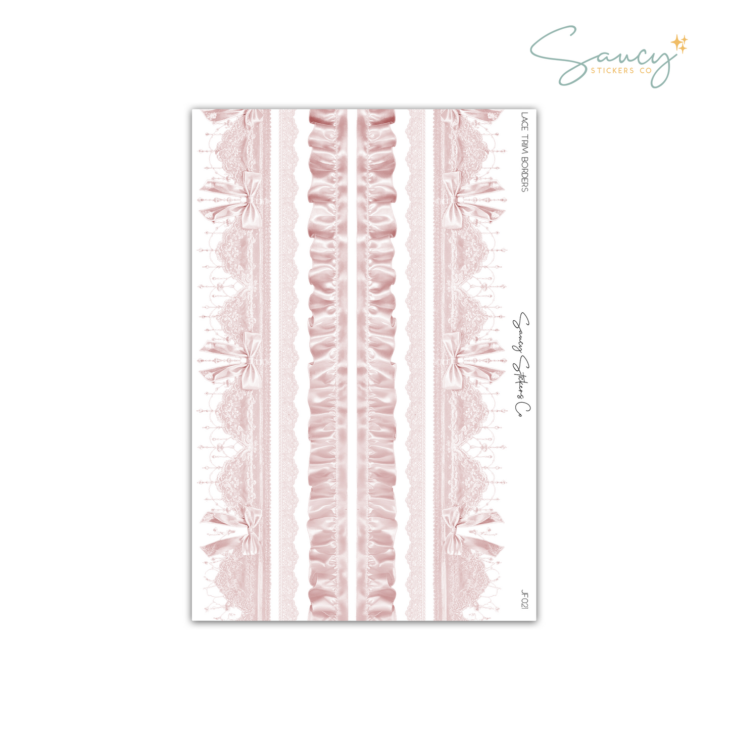 Pink Lace Trim Borders • Journaling Stickers