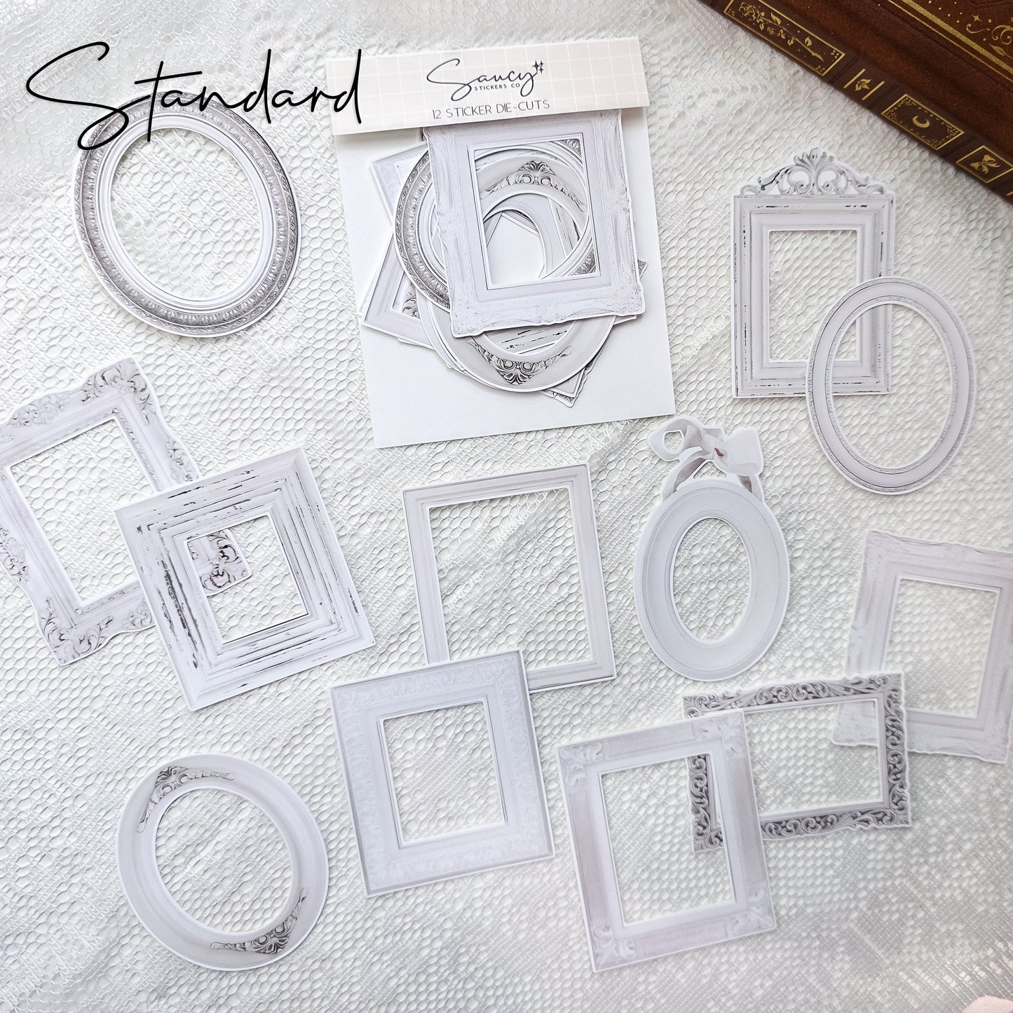White Wood Frames • Sticker Die Cuts