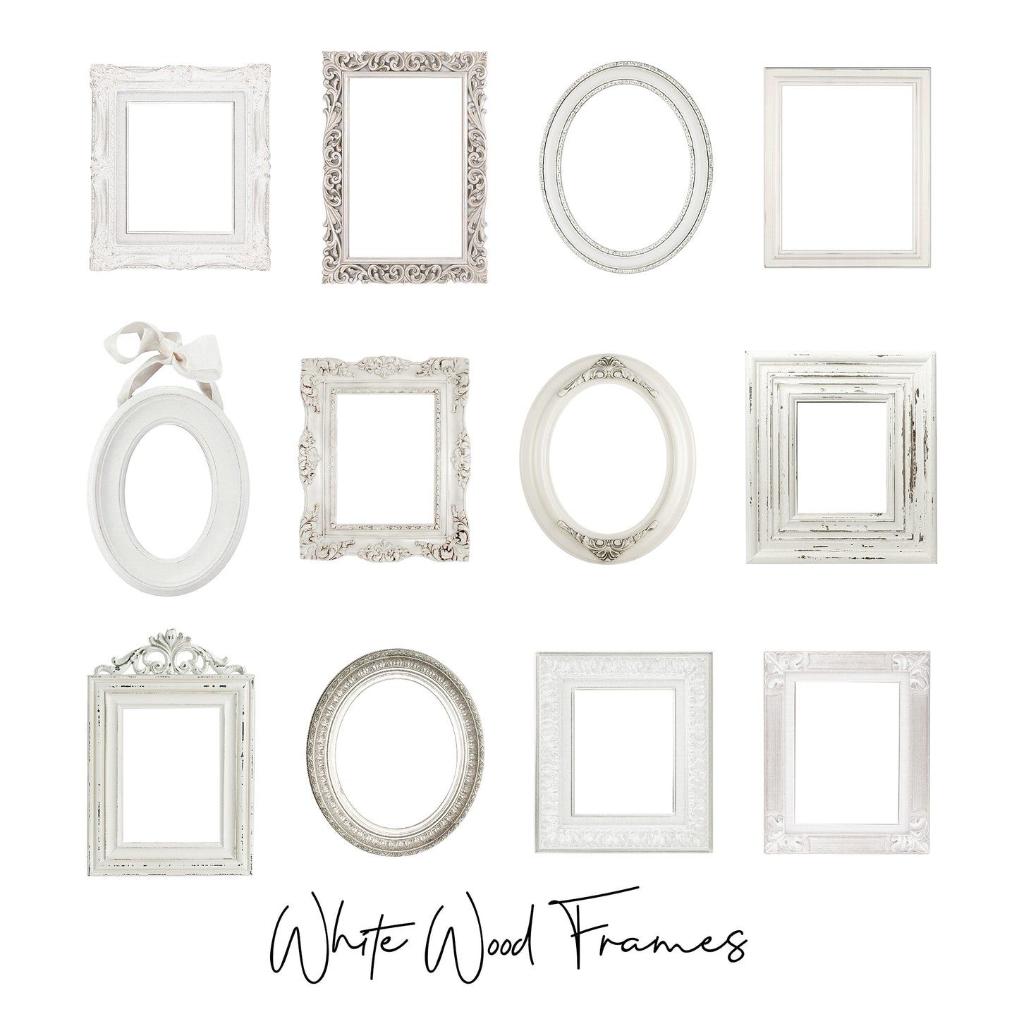 White Wood Frames • Sticker Die Cuts