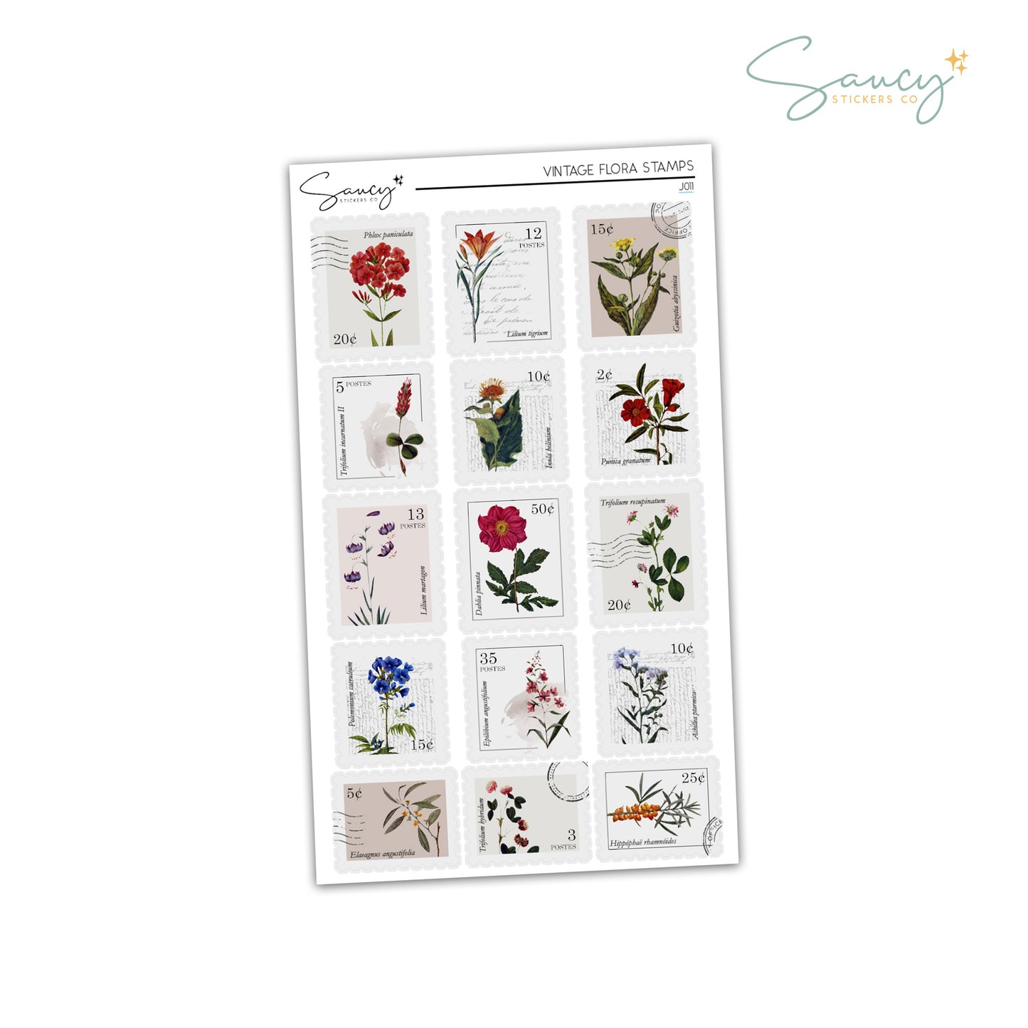 Vintage Flora Stamps | Journaling Stickers