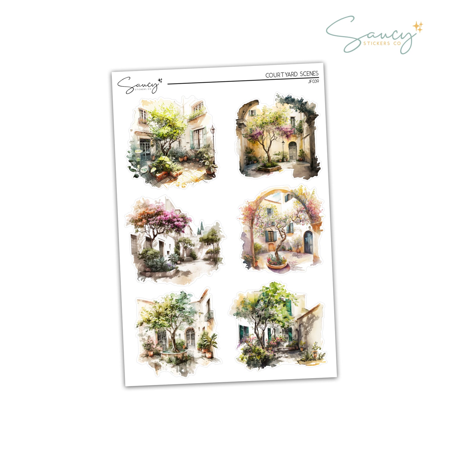 Courtyard Scenes | Journaling Stickers