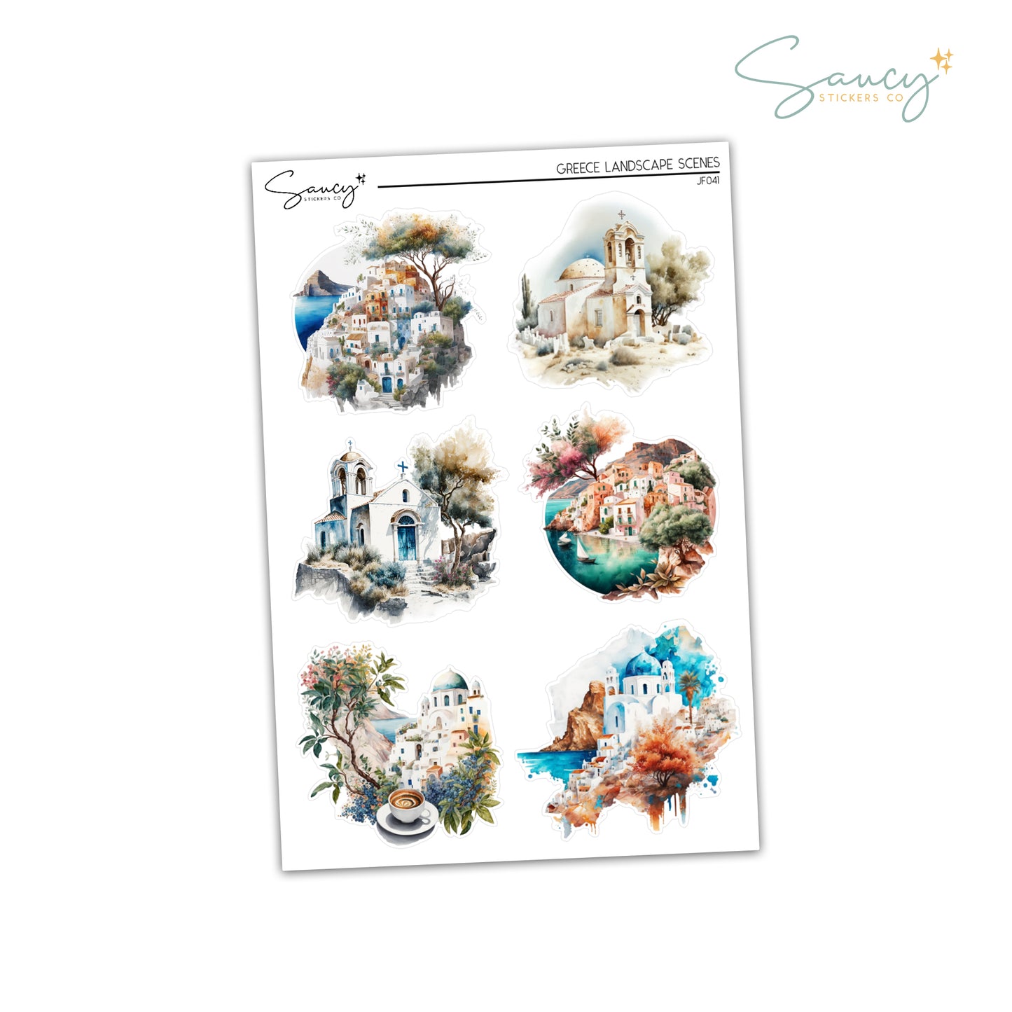 Greece Landscape Scenes | Journaling Stickers