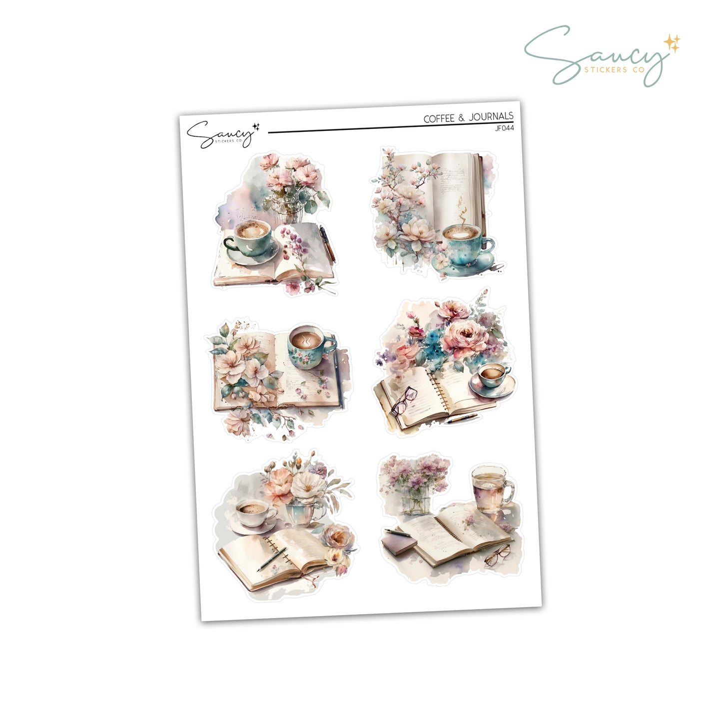 Coffee & Journal Scenes | Journaling Stickers