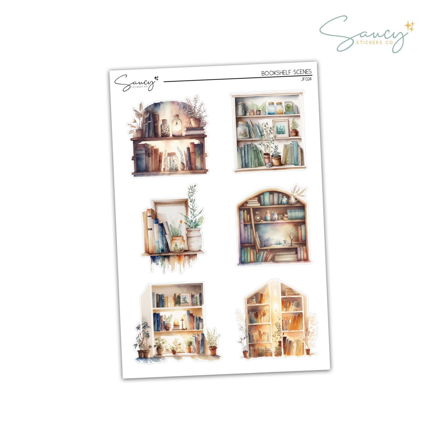 Bookshelf Scenes | Journaling Stickers