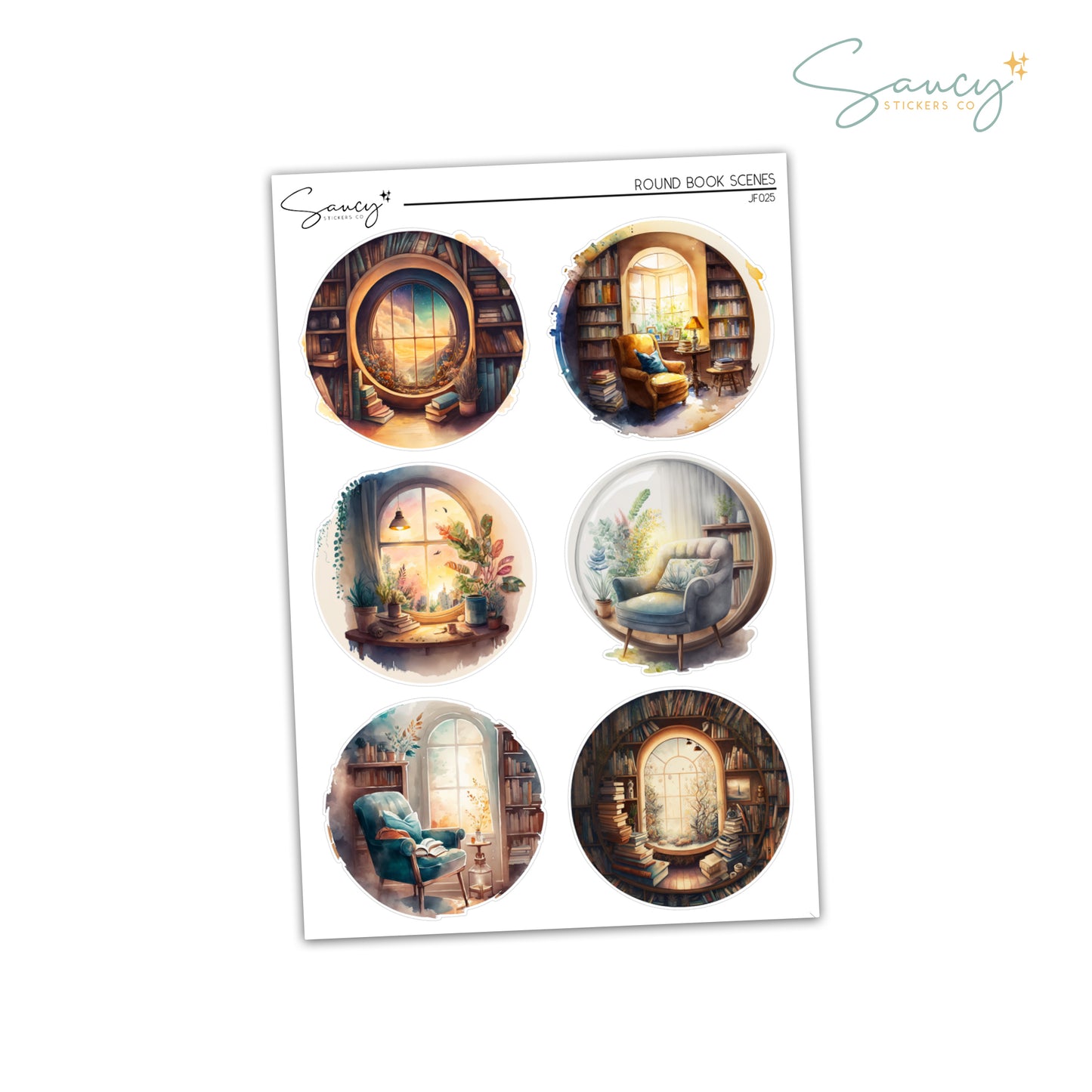 Round Book Scenes | Journaling Stickers