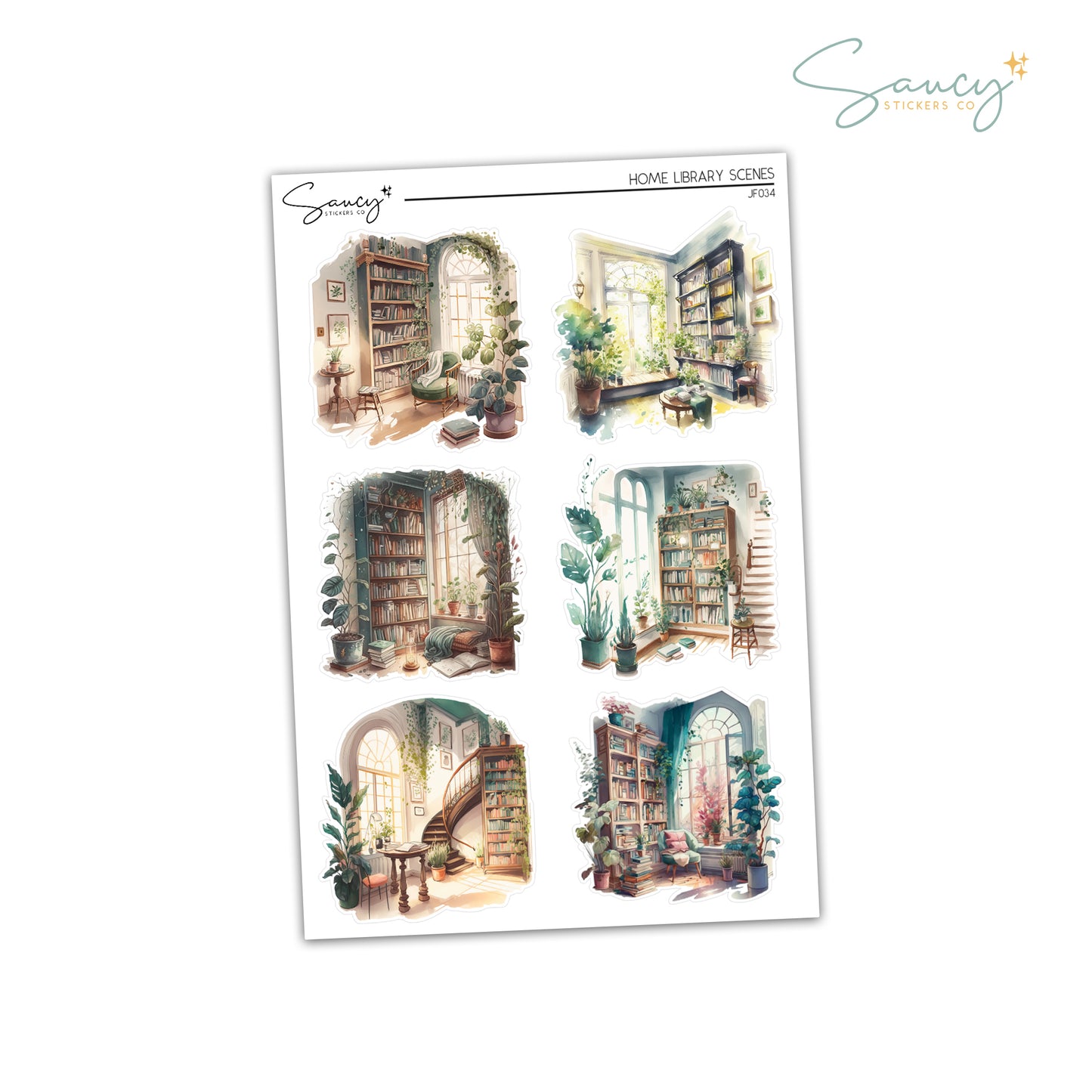 Home Library Scenes | Journaling Stickers
