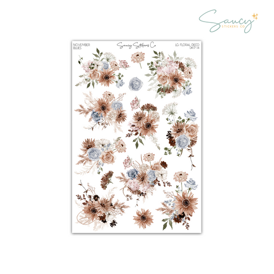 November Blues • Large Floral Deco