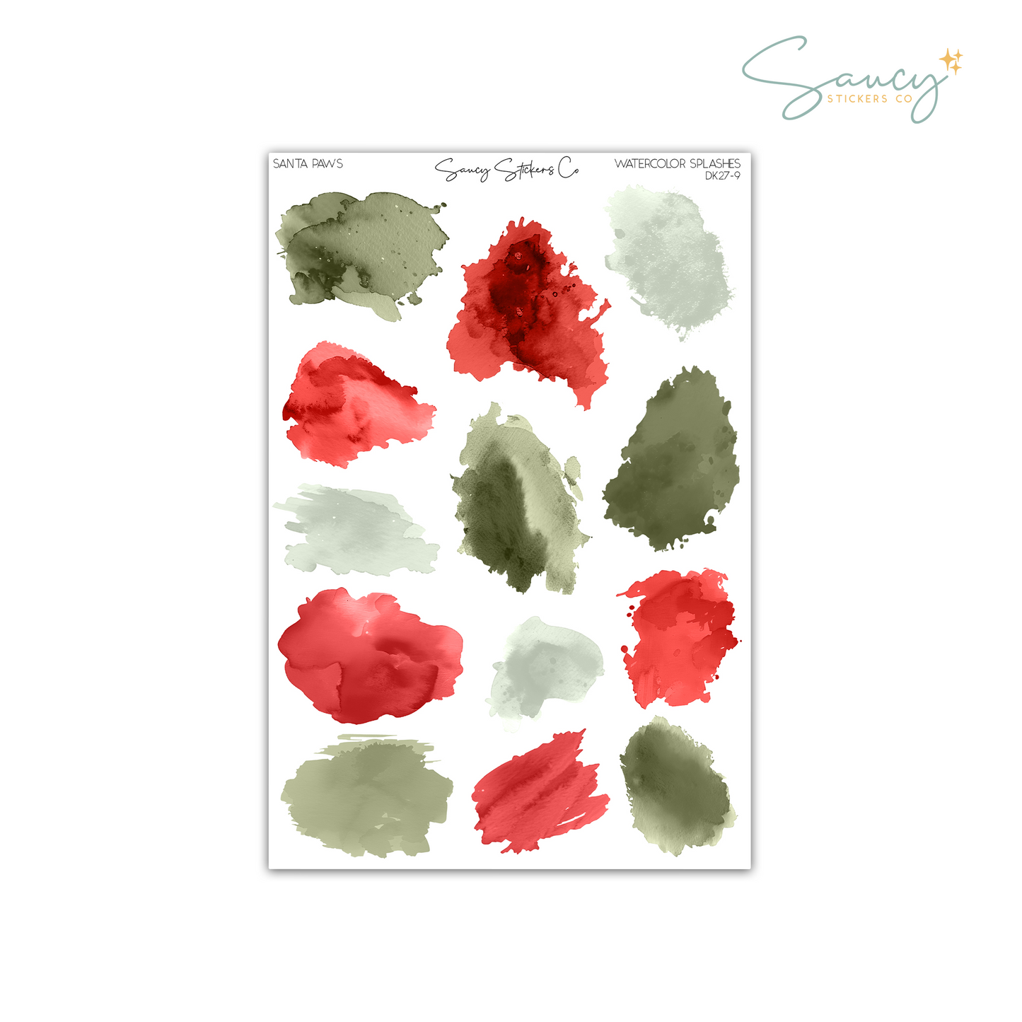 Santa Paws • Watercolor Splashes