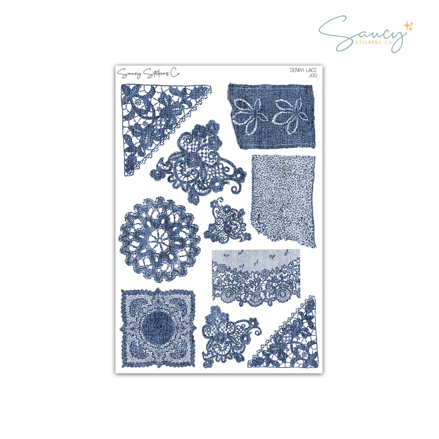Denim Lace • Journaling Stickers