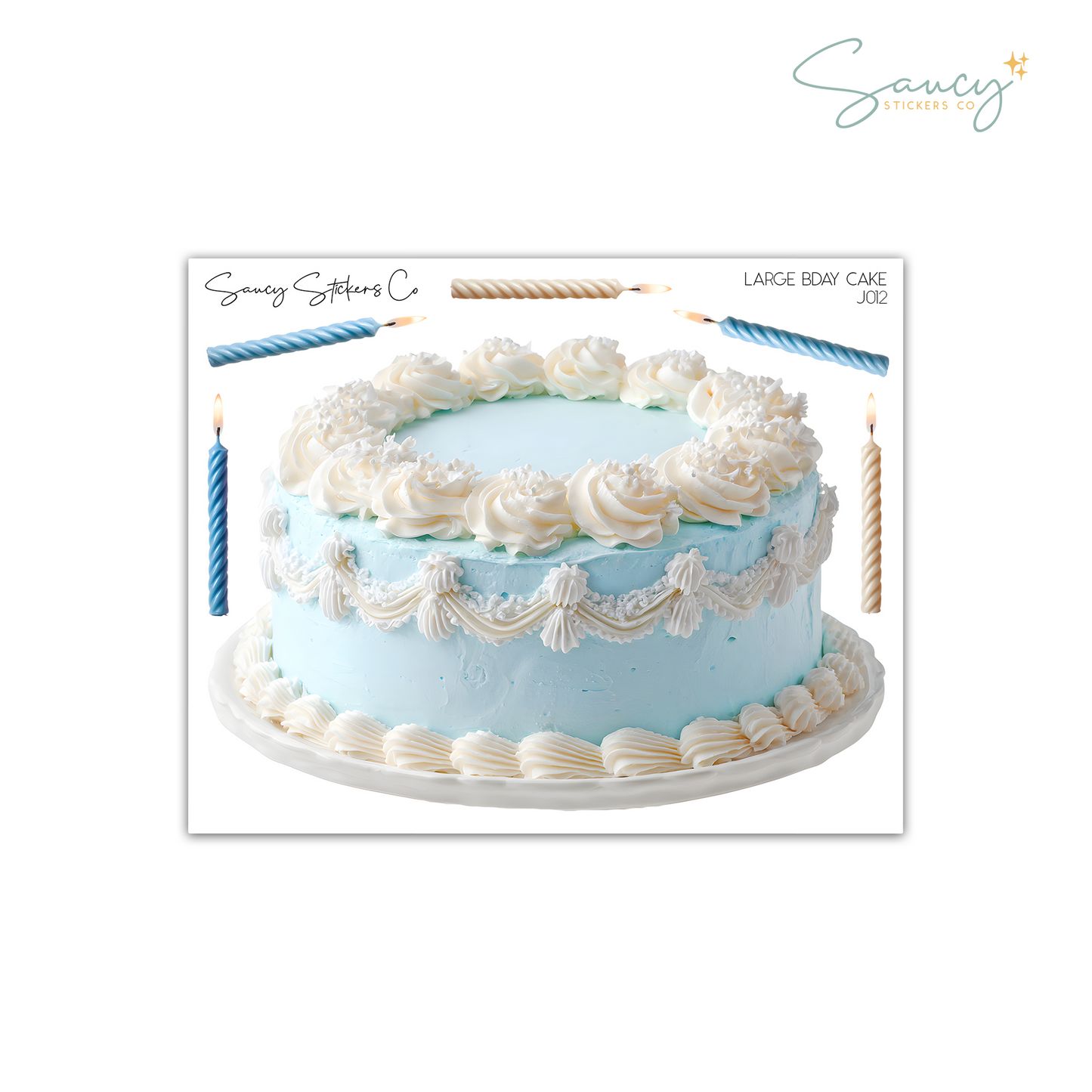 Large Birthday Cakes • Journaling Stickers