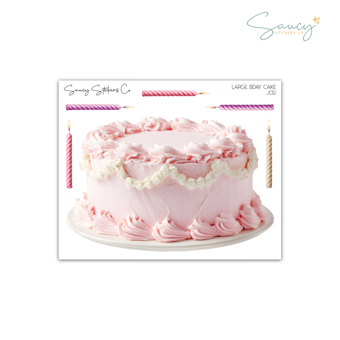 Large Birthday Cakes • Journaling Stickers