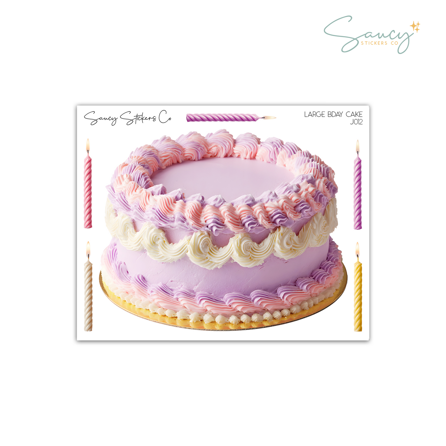 Large Birthday Cakes • Journaling Stickers