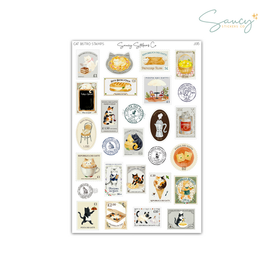 Cat Bistro Stamps • Journaling Stickers