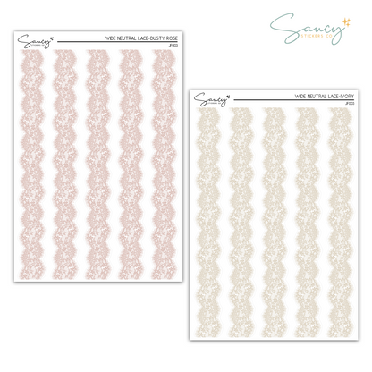 Wide Neutral Lace | Journaling Stickers
