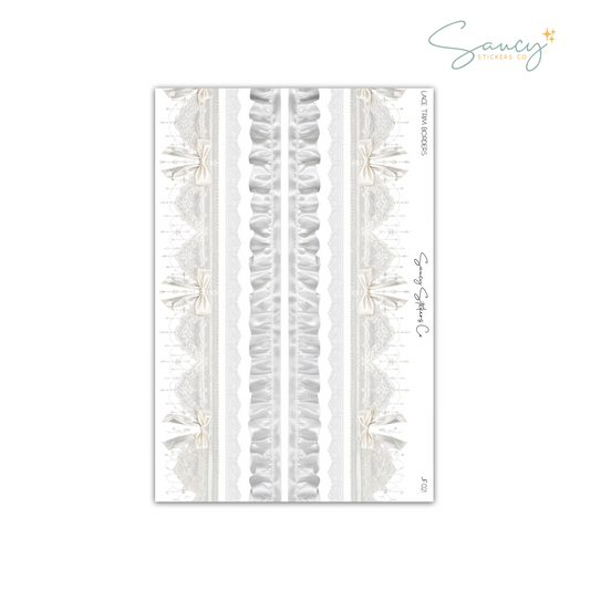 White Lace Trim Borders • Journaling Stickers