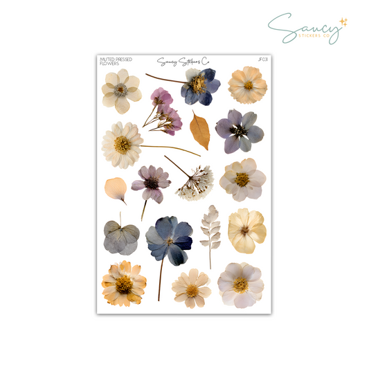 Muted Pressed Flowers • Journaling Stickers