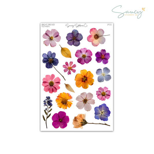 Bright Pressed Flowers • Journaling Stickers
