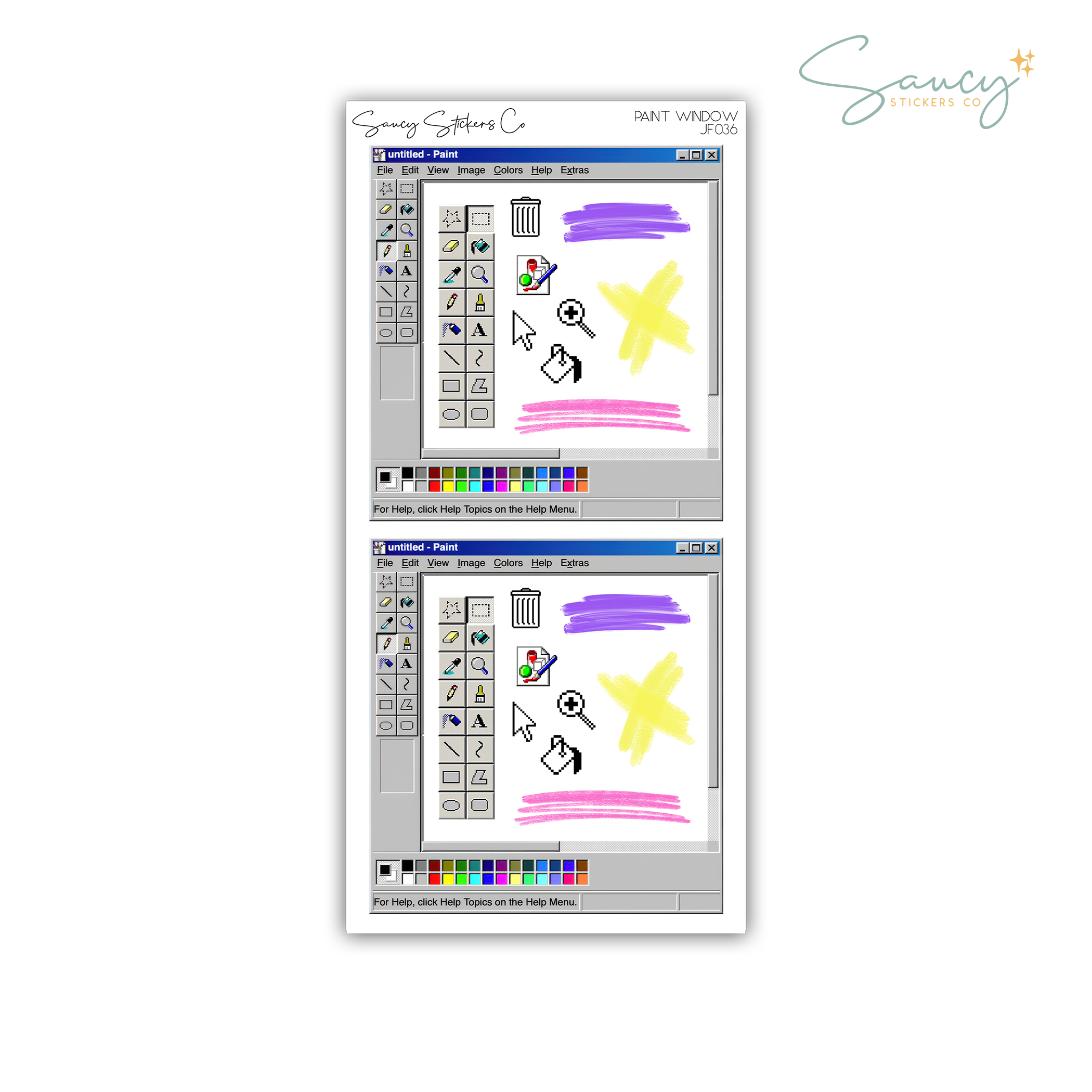 Paint Window • Journaling Stickers – Saucy Stickers Co
