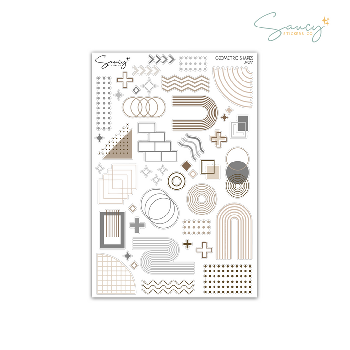 Geometric Shapes • Journaling Stickers – Saucy Stickers Co