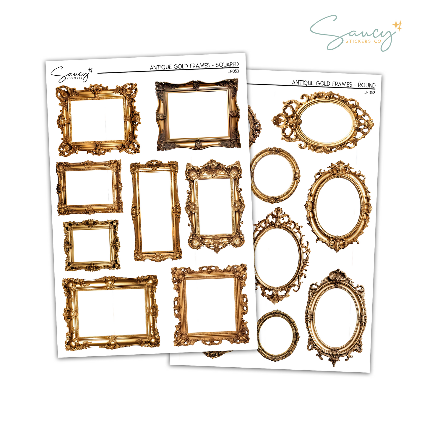 Gold Antique Frames | Journaling Stickers