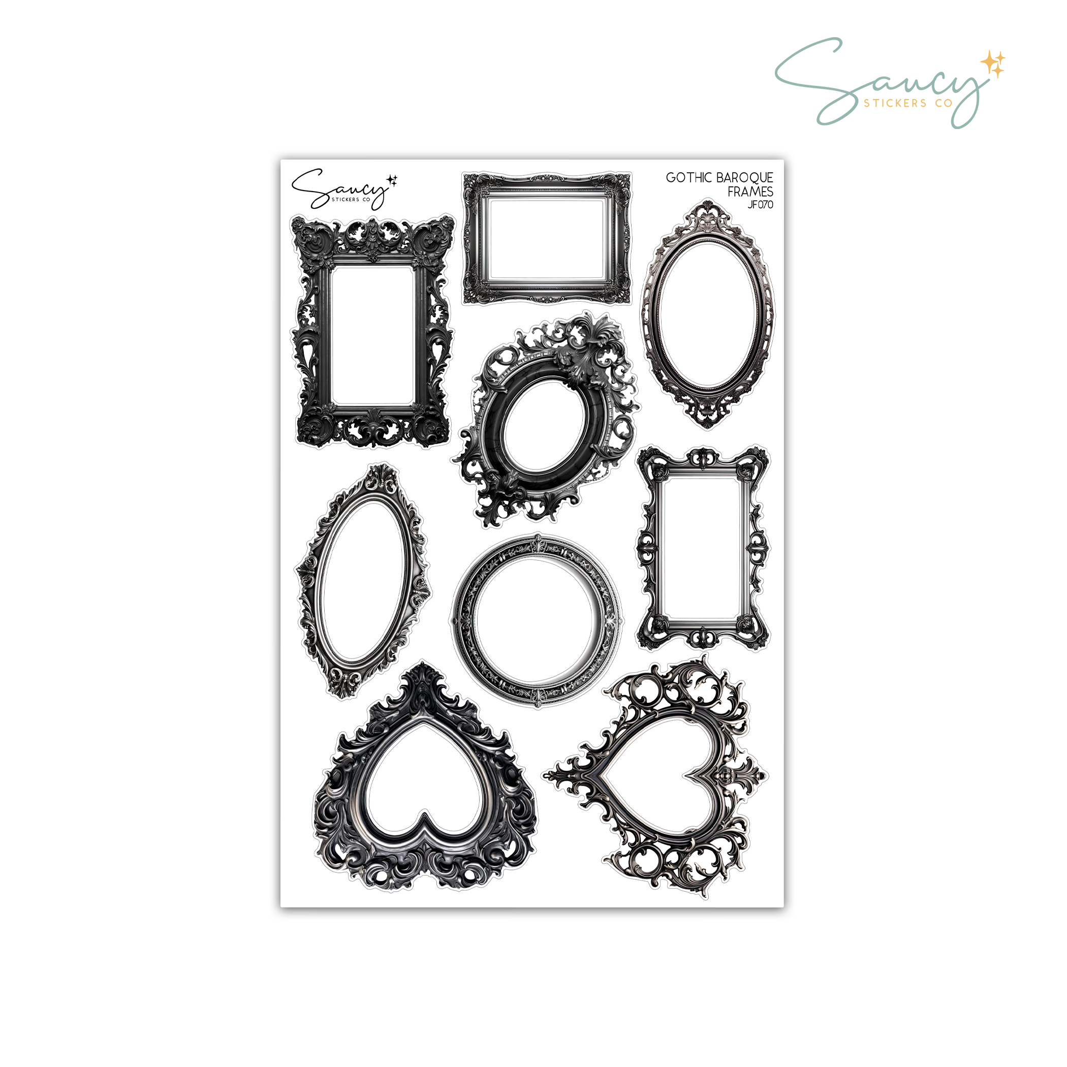 Gothic Baroque Frames | Journaling Stickers – Saucy Stickers Co