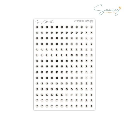 Letter Beads Commons • Journaling Stickers