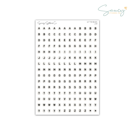 Letter Beads • Journaling Stickers