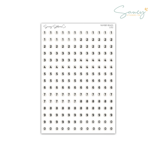 Number Beads • Journaling Stickers