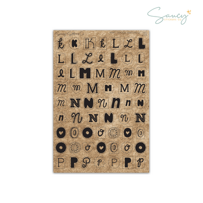 Kraft Doodle Ransom Letters • Journaling Stickers