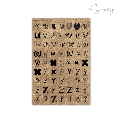 Kraft Doodle Ransom Letters • Journaling Stickers