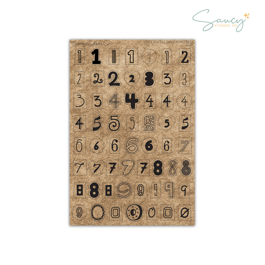 Kraft Doodle Ransom Numbers • Journaling Stickers