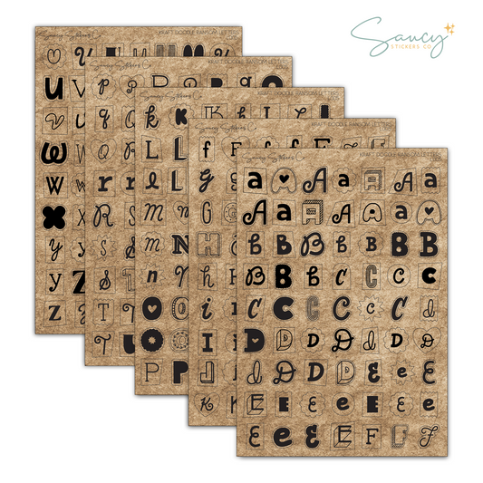 Kraft Doodle Ransom Letters • Journaling Stickers