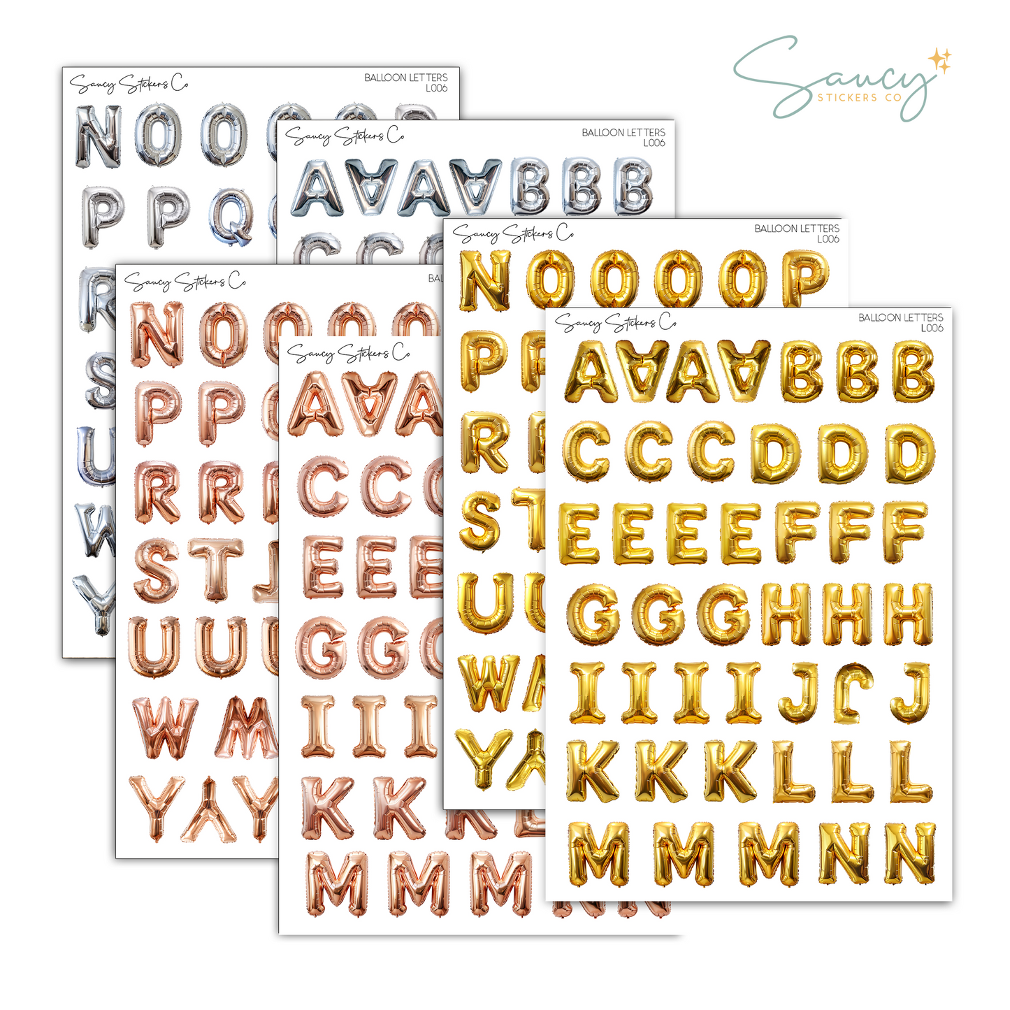 Balloon Letters • Journaling Stickers