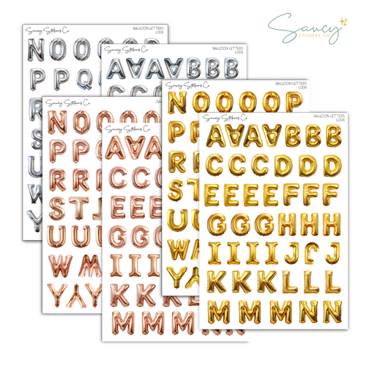 Balloon Letters • Journaling Stickers
