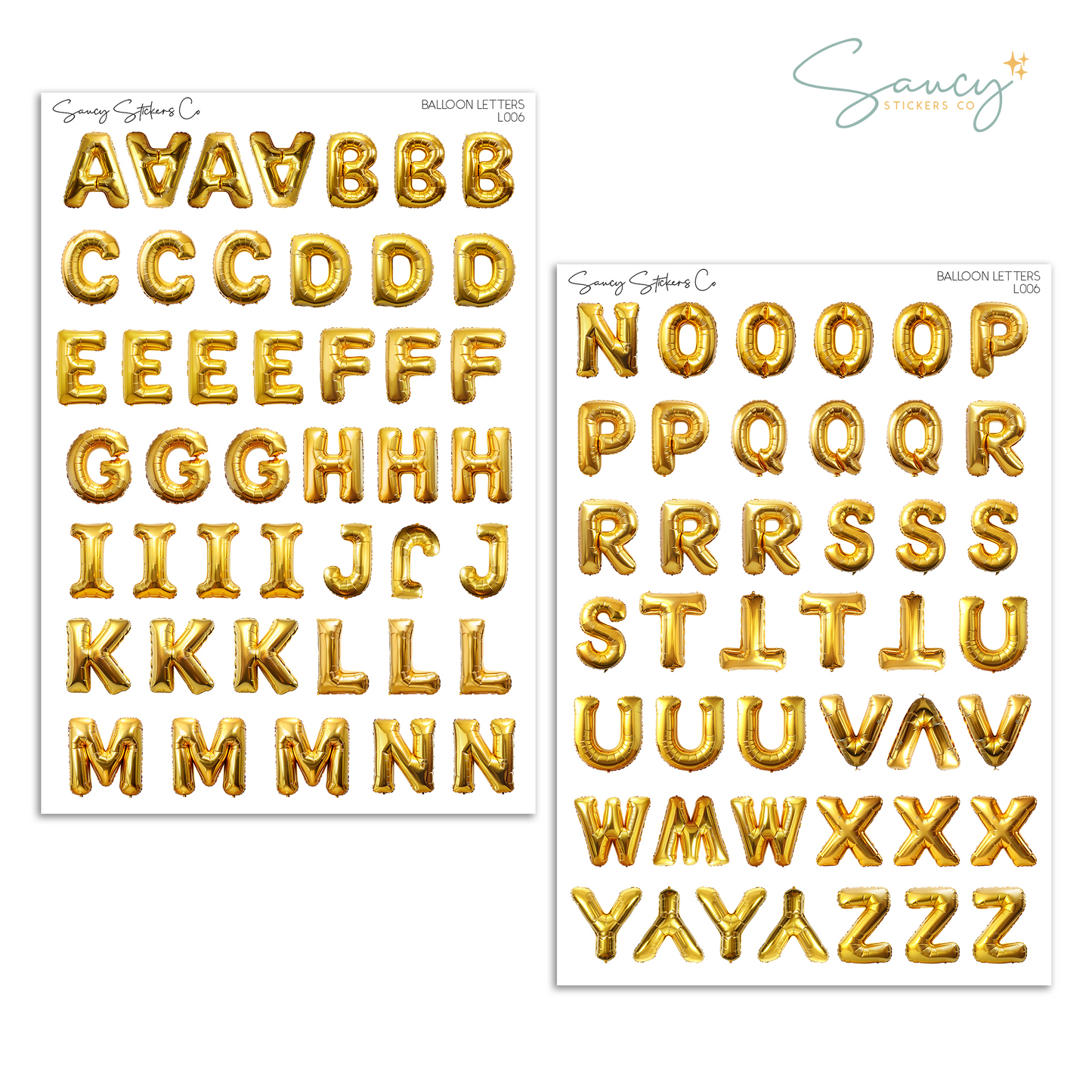 Balloon Letters • Journaling Stickers