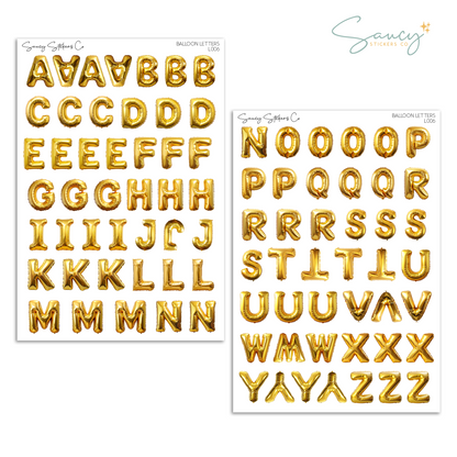 Balloon Letters • Journaling Stickers