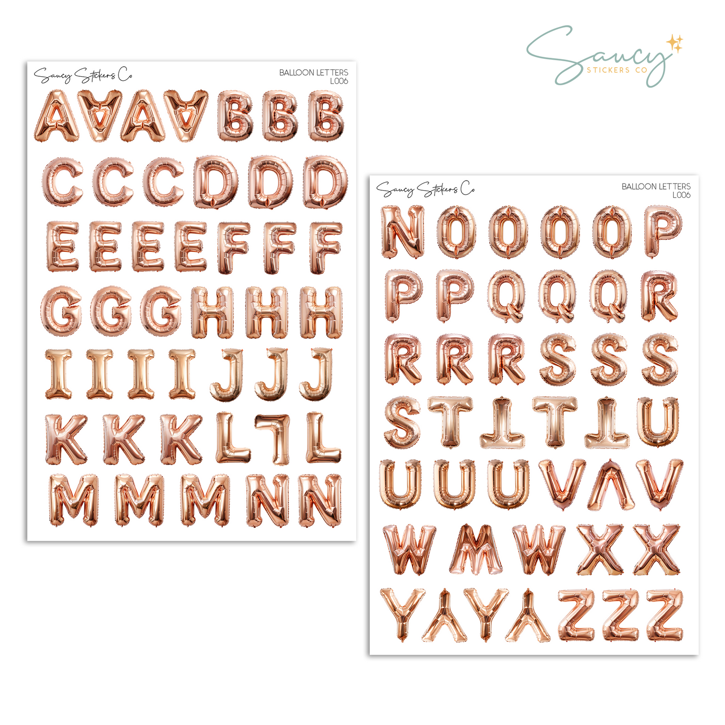 Balloon Letters • Journaling Stickers