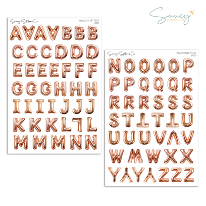 Balloon Letters • Journaling Stickers