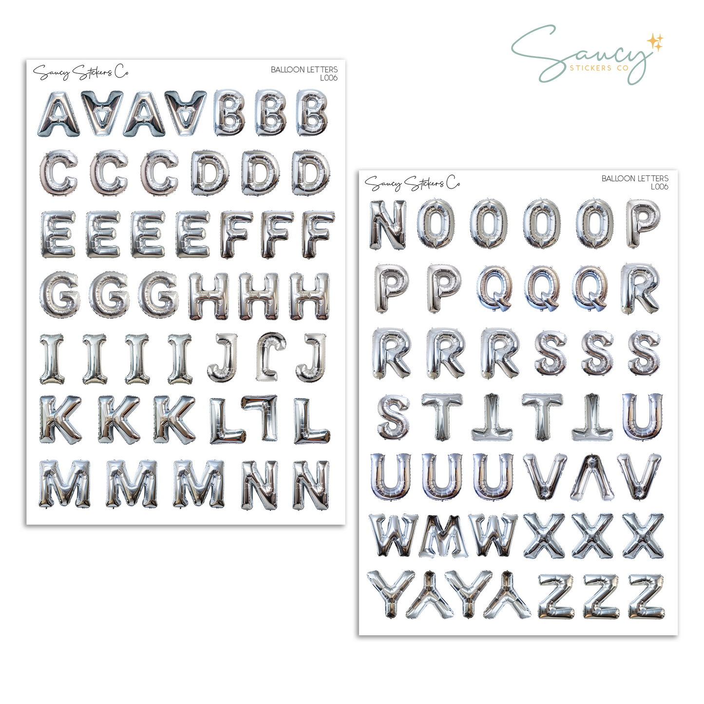 Balloon Letters • Journaling Stickers