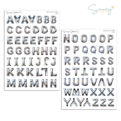 Balloon Letters • Journaling Stickers