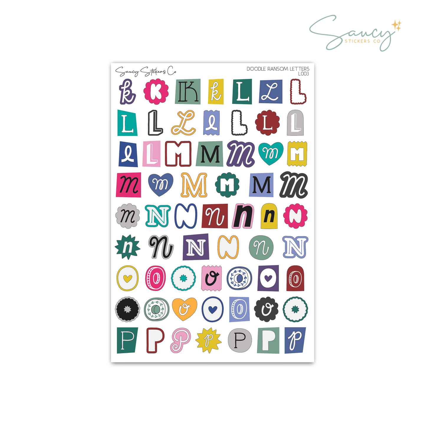 Doodle Ransom Letters • Journaling Stickers