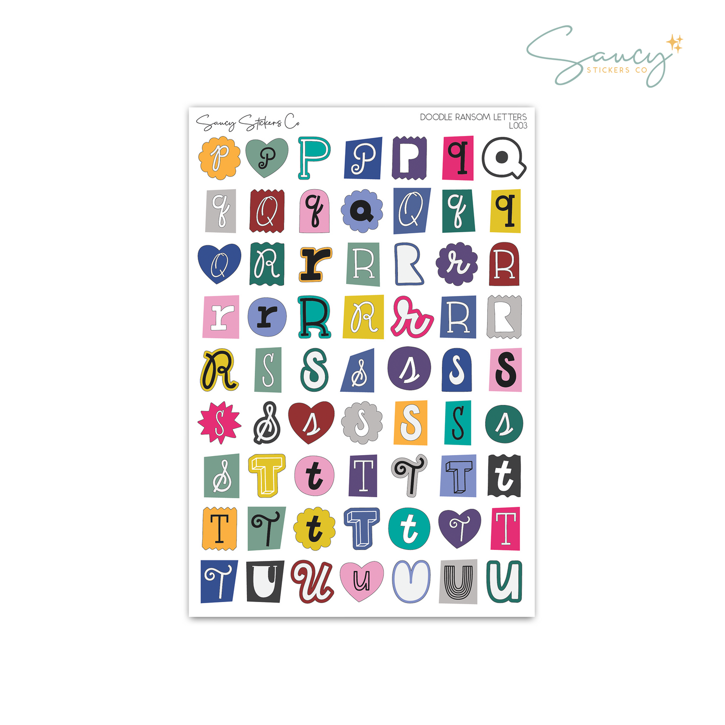 Doodle Ransom Letters • Journaling Stickers