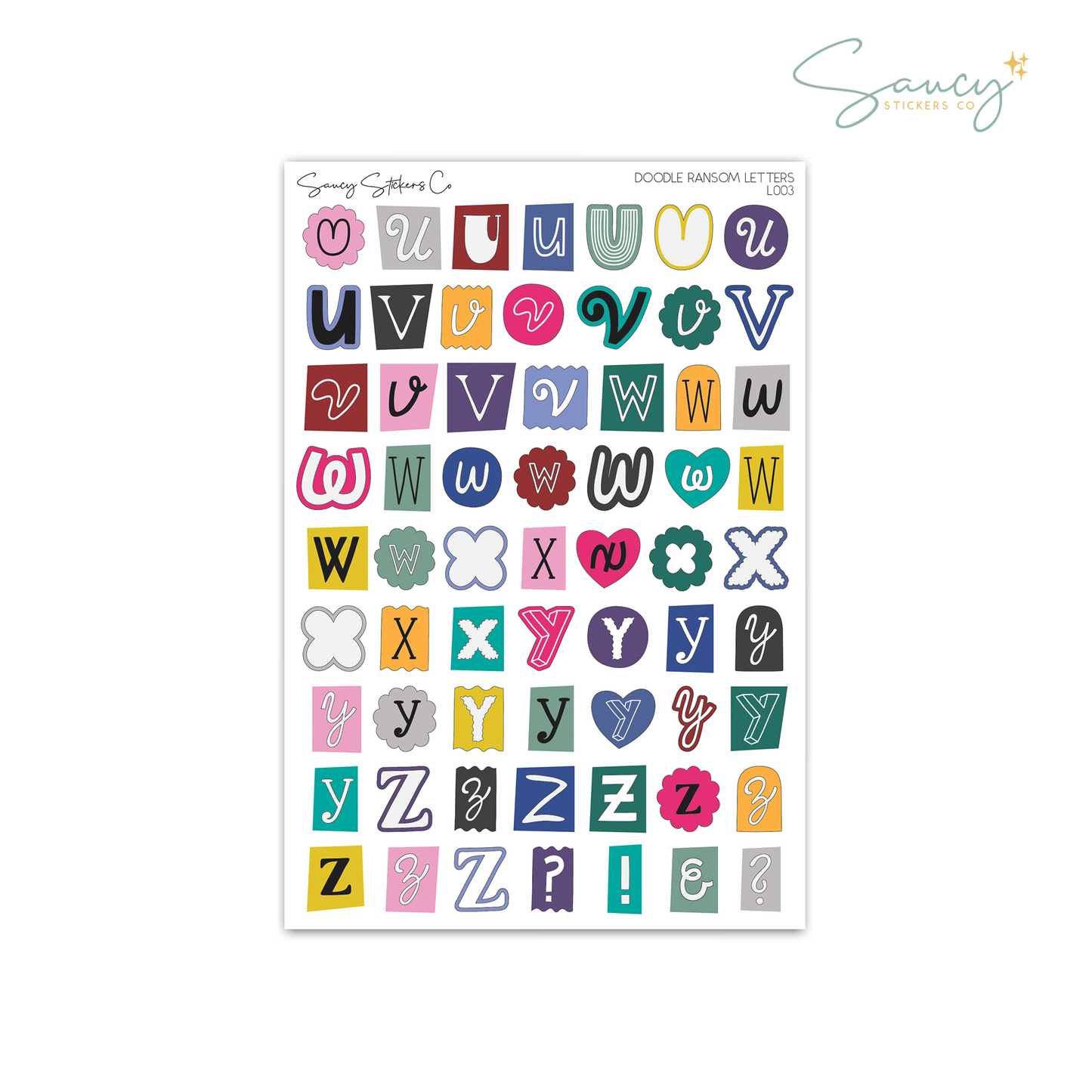 Doodle Ransom Letters • Journaling Stickers