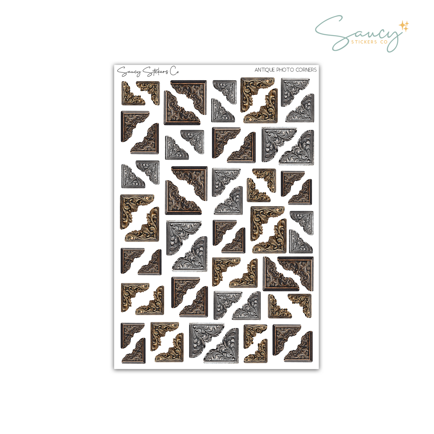 Antique Photo Corners • Journaling Stickers
