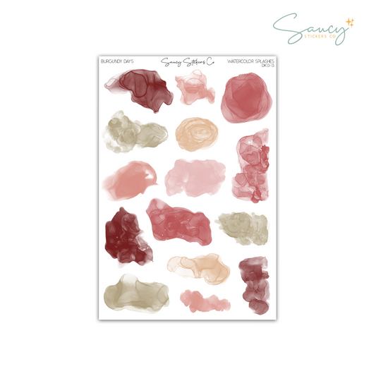 Burgundy Days • Watercolor Splashes